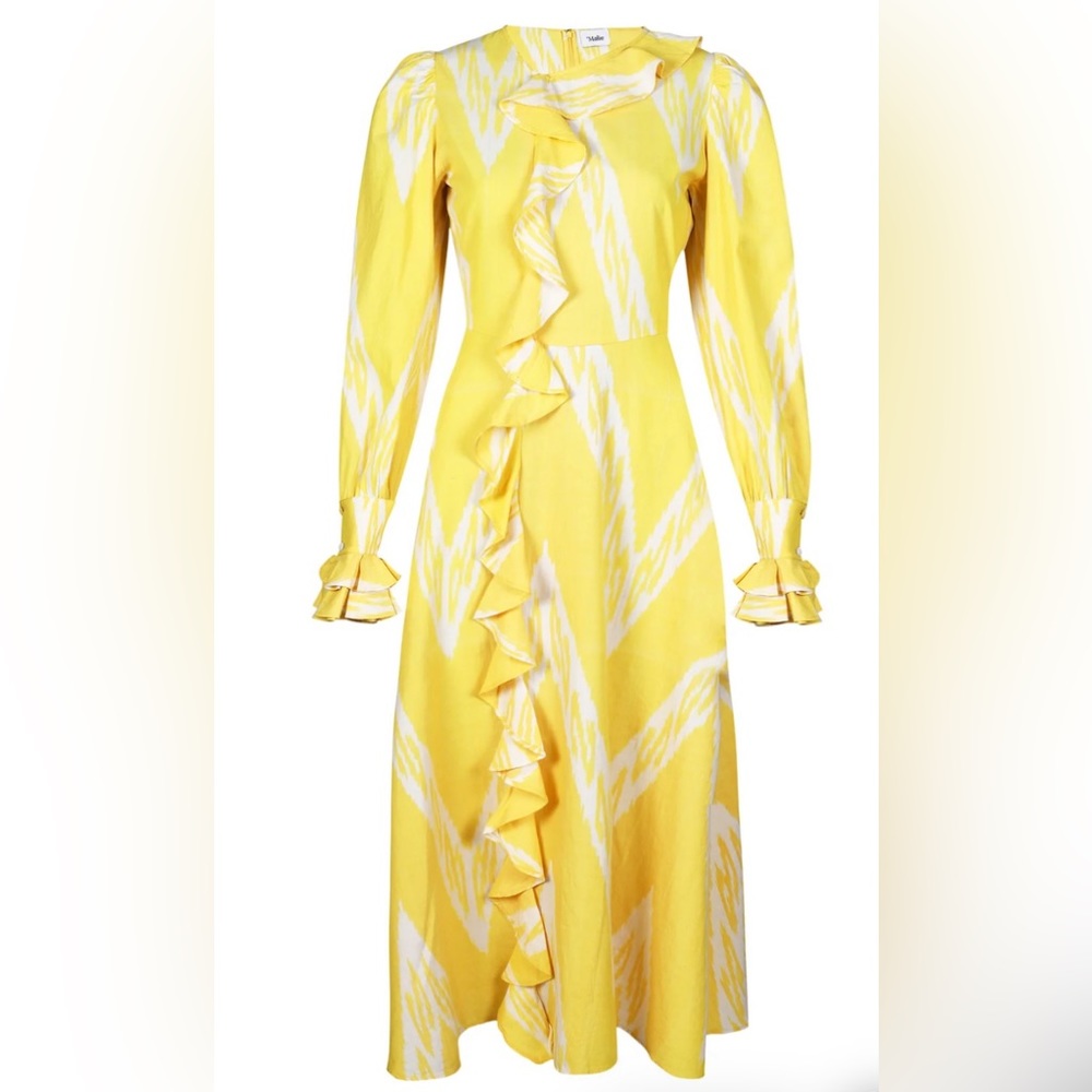 Malie Brand modest long sleeve with tags and in packaging, yellow dress! UK10